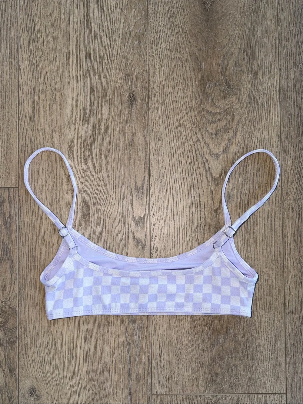 Frankie’s Bikinis Purple Checkered Bikini Top